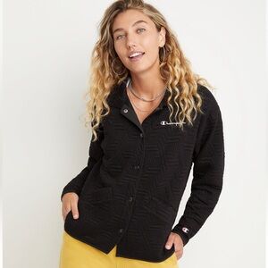 Champion Lightweight Jacket Textural Full Snap Embroidered Women’s Size XS (NWT)
